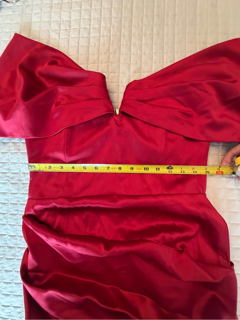 Miss Circle Burgundy/Wine Satin Off-the-Shoulder Ruched Mini Dress – Size XL - Picture 3 of 16
